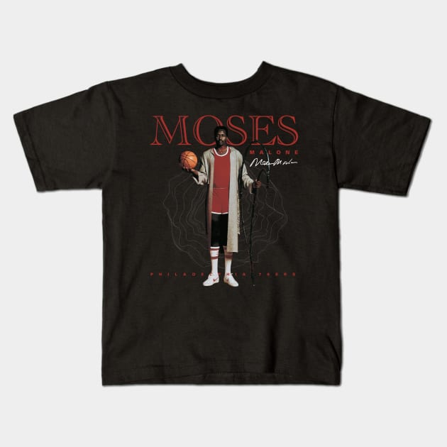 Moses Malone Kids T-Shirt by Juantamad